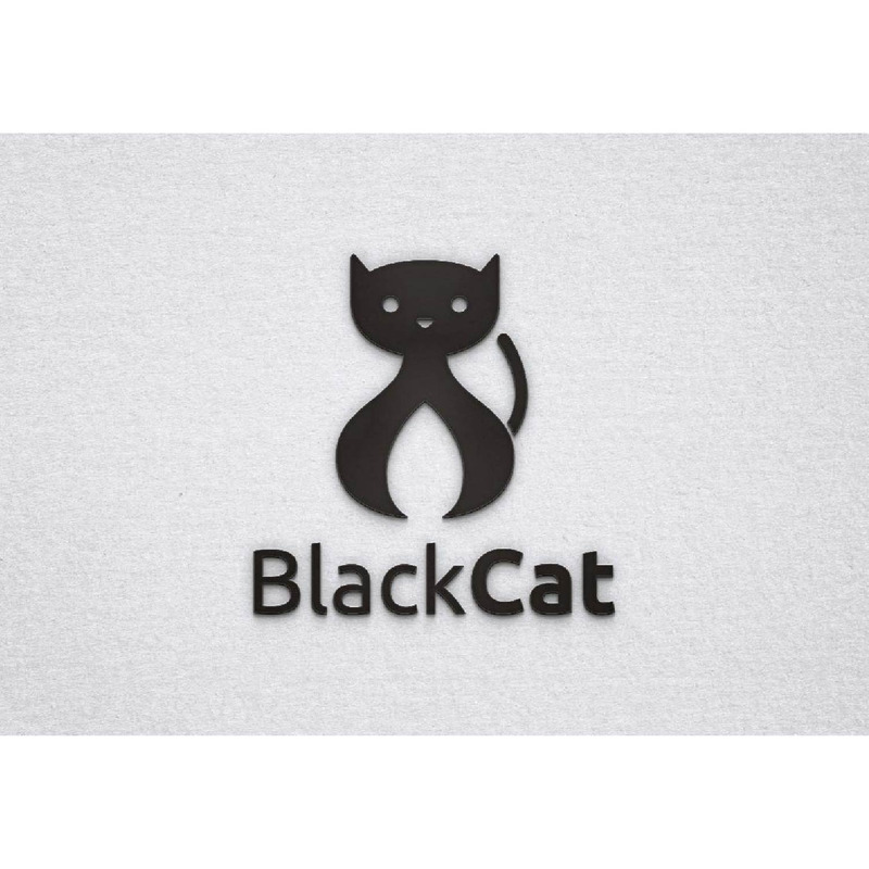 Bellissimo modello di logo con silhouette di animale domestico gatto nero - Caratteristiche Immagine 1