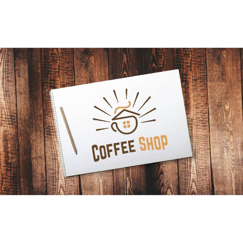 Astratto caldo caffè bevanda casa casa negozio caffè edificio tazza tazza logo modello - Caratteristiche Immagine 1