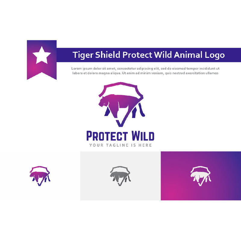 Escudo do Tigre Proteger Animal Selvagem Natureza Vida Selvagem Logo - Features Image 1