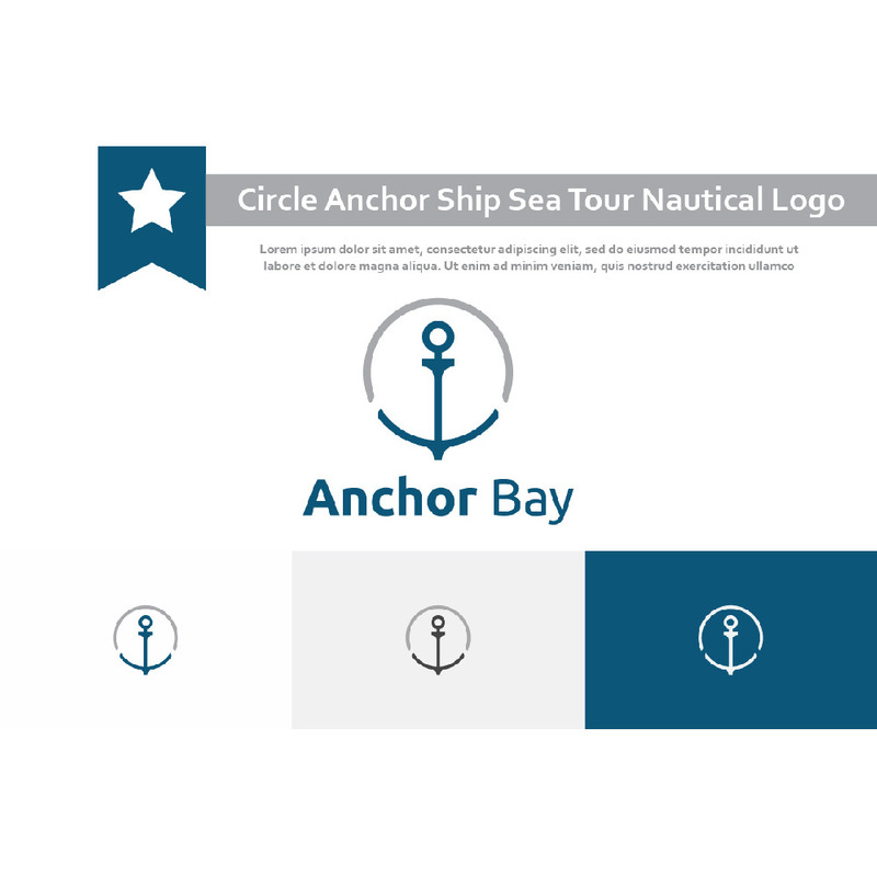 Circle Anchor Ship Sea Ocean Tour Adventure Nautical Monoline Logo - Features Image 1