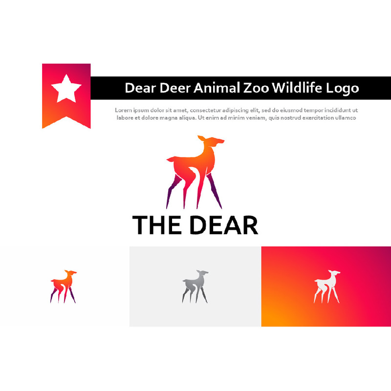 Mooi dierbaar hert dier dierentuin Wildlife Logo - Features Image 1