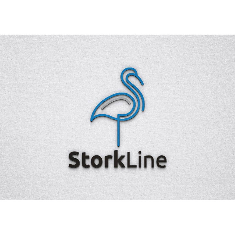 Bocian Ptak Zwierzę Dzikie Życie Dżungla Linia Kontur Biznes Logo Szablon - Obraz funkcji 1