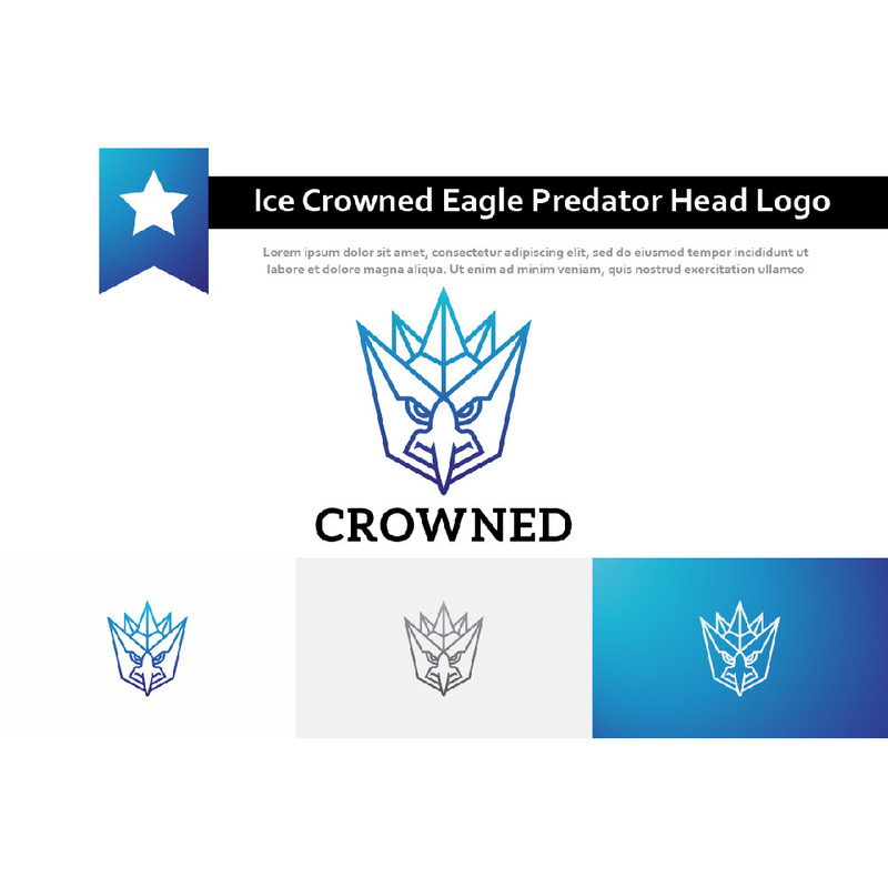 Logotipo de cabeza de depredador animal pájaro águila arpía coronada de hielo - Características Imagen 1