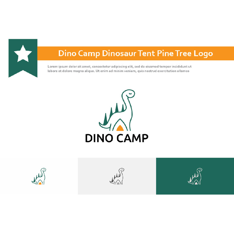 Dino Camp Dinosaur Tent Pine Tree 山 标志 - 功能图片1