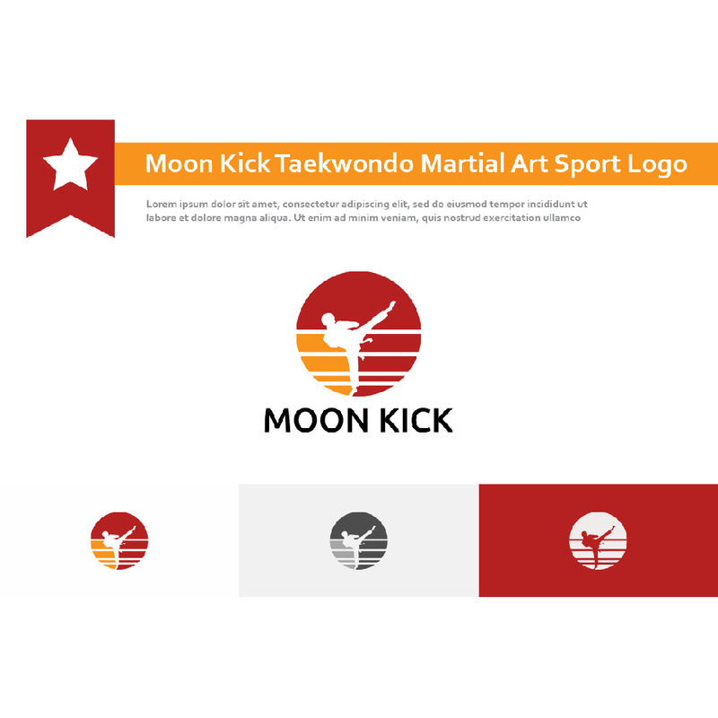 Moon Kick Taekwondo Logo sportivo per arti marziali - Caratteristiche Immagine 1