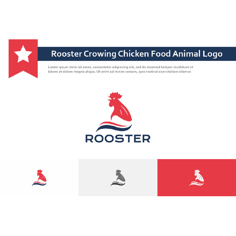 Logo de ferme d'animaux de nourriture de poulet de chant de coq - Caractéristiques de l’image 1
