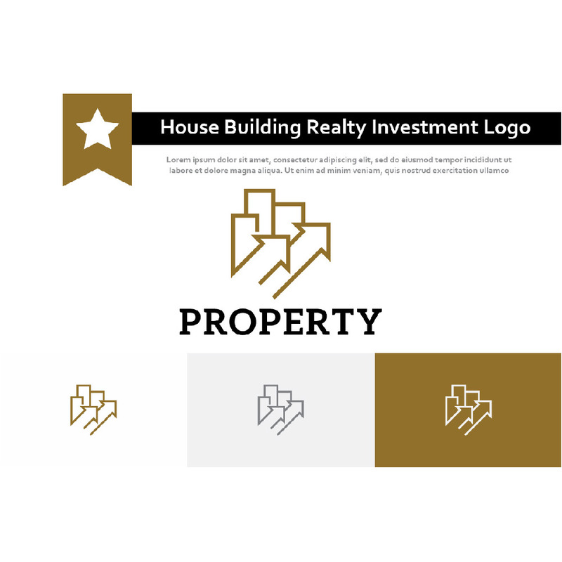 Stavba domu Real Estate Investice do nemovitostí Šipka nahoru Logo - Features Image 1