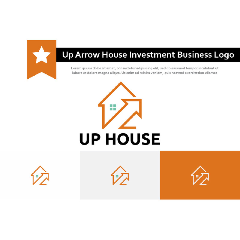 Flèche vers le haut Maison Immobilier Bâtiment Investissement Logo d'entreprise - Caractéristiques de l’image 1