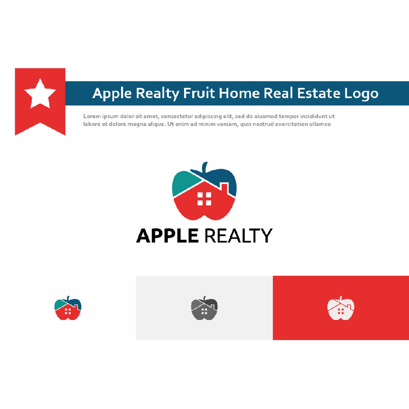 Apple Realty Fruit House Home Real Estate Logo
