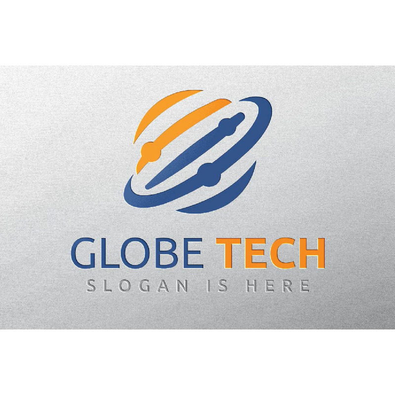 Modello di logo astratto globo terra spazio universale cielo tecnologia - Caratteristiche Immagine 1