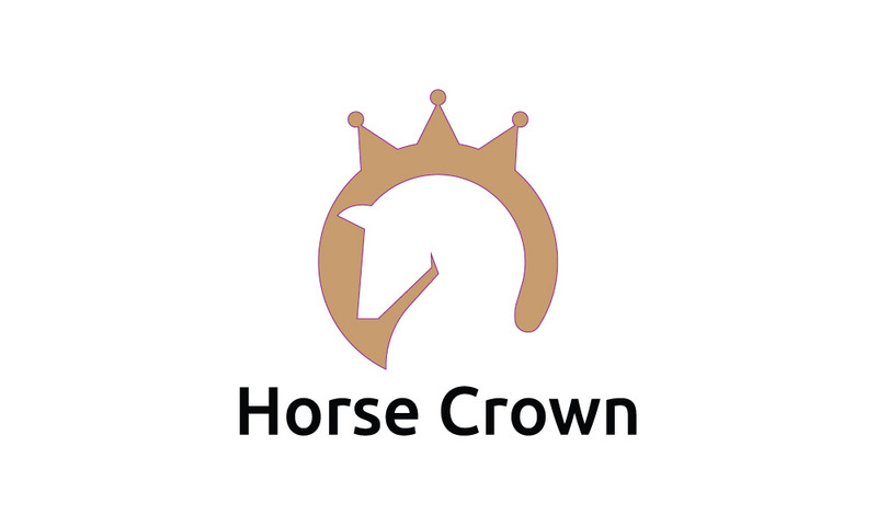 Horse Crown Logo Negative Space Royalty Design - Features Image 1