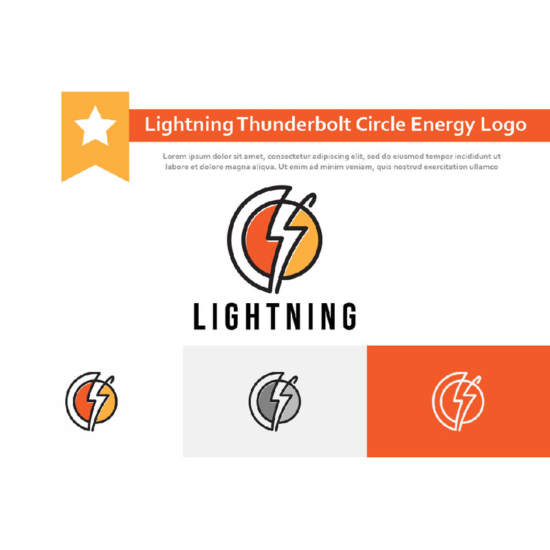 Logo Lightning Thunderbolt Circle Line Power Energy - Caractéristiques de l’image 1