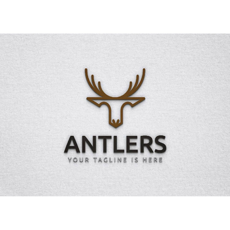 Strong Antlers Deer Roe Animal Head Wildlife Logo Template - Features Image 1
