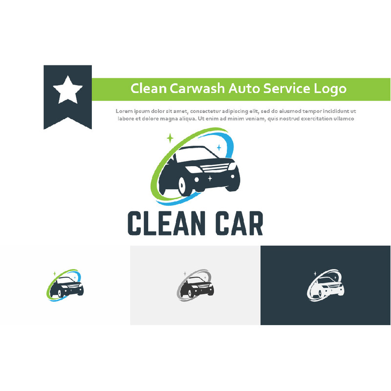 Cool Sparkling Clean Car Wash Carwash Auto Service Logo - Caractéristiques de l’image 1