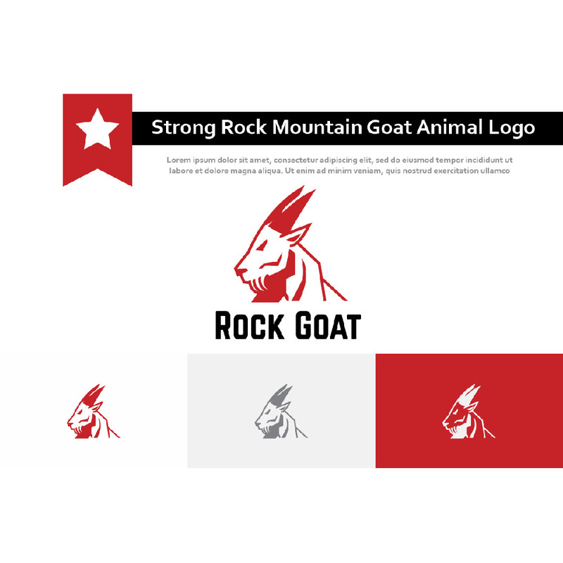 Fuerte Rock Mountain Goat Animal Nature Logo - Características Imagen 1