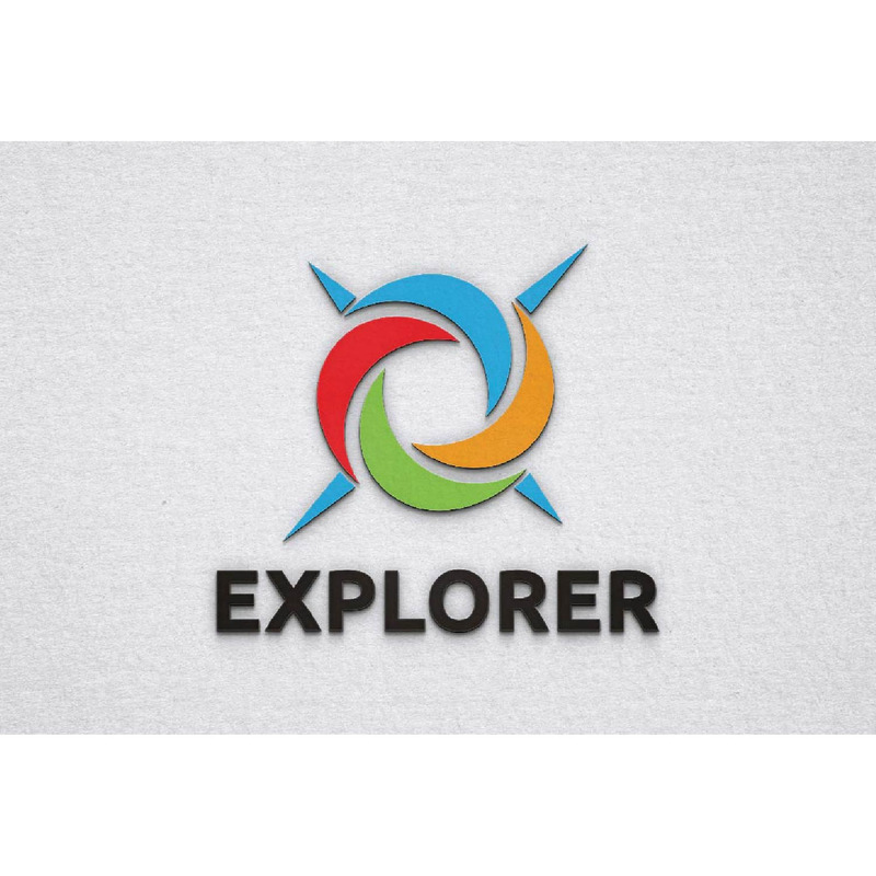 Modello di logo per esploratore di navigazione e avventura con direzione della bussola circolare - Caratteristiche Immagine 1