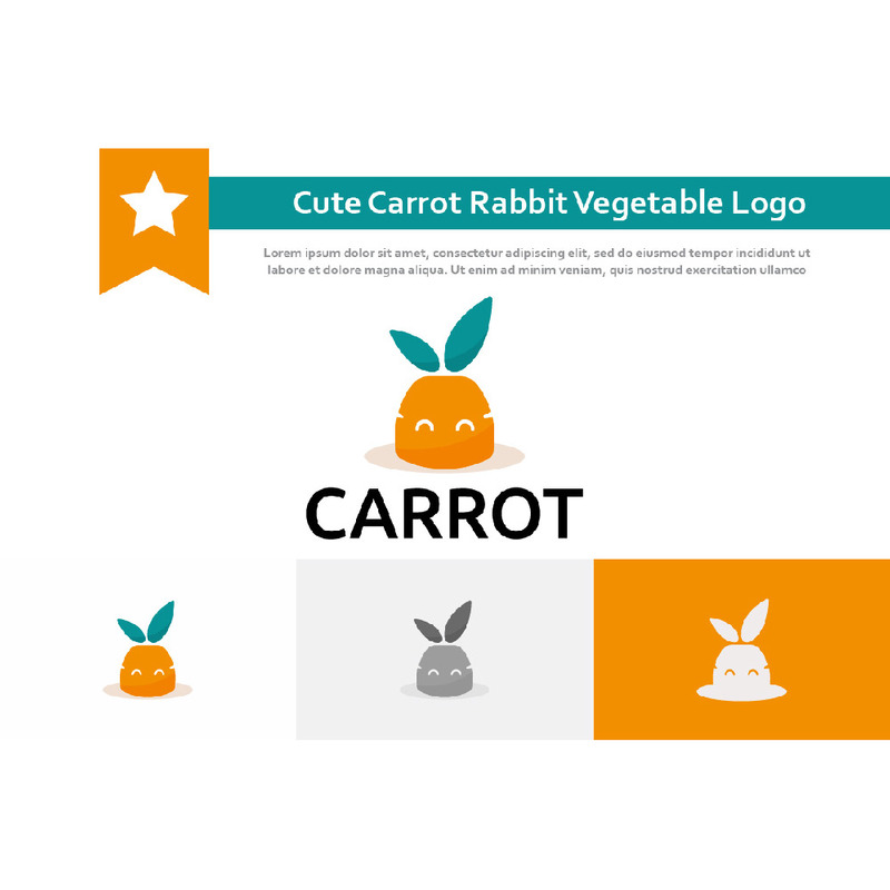 Carino carota coniglietto coniglio cibo vegetale animale logo - Caratteristiche Immagine 1