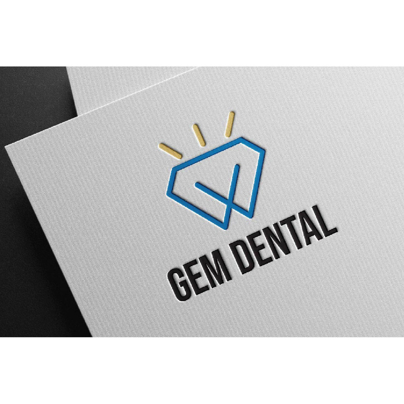 Modello di logo astratto con linea di pietra preziosa per odontoiatria e lettera W - Caratteristiche Immagine 1