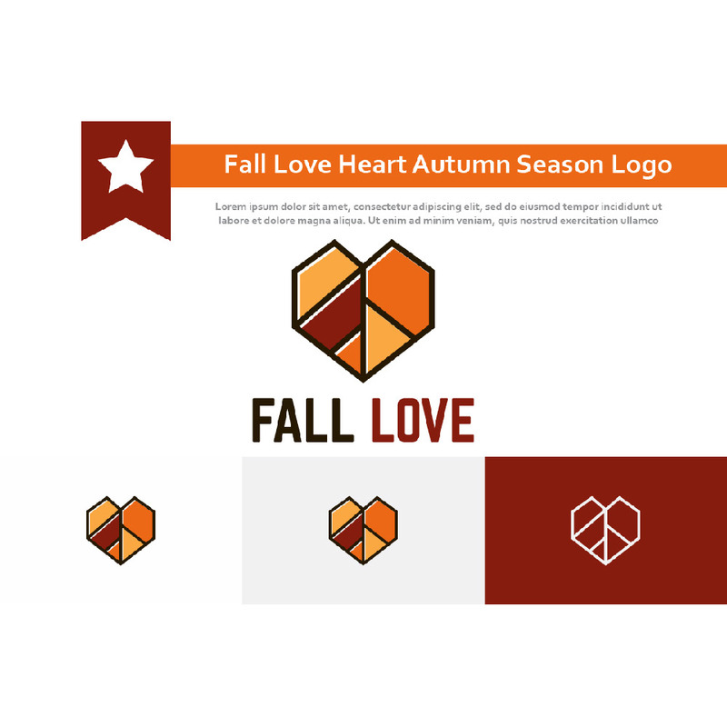 Automne Forme Coeur Amour Saison Automne Nature Logo Entreprise - Caractéristiques de l’image 1