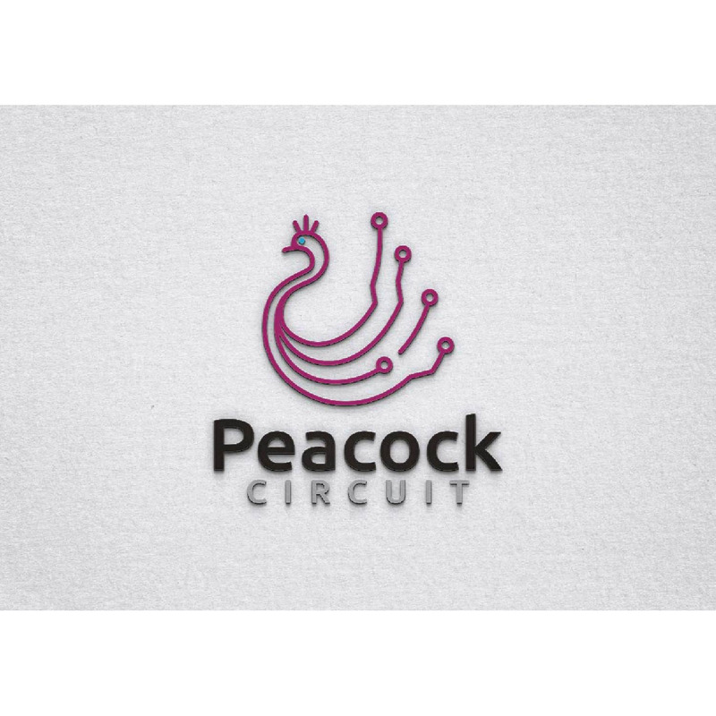 Peacock Bird Animal with Circuit Technology Line Logo Template - Features Image 1