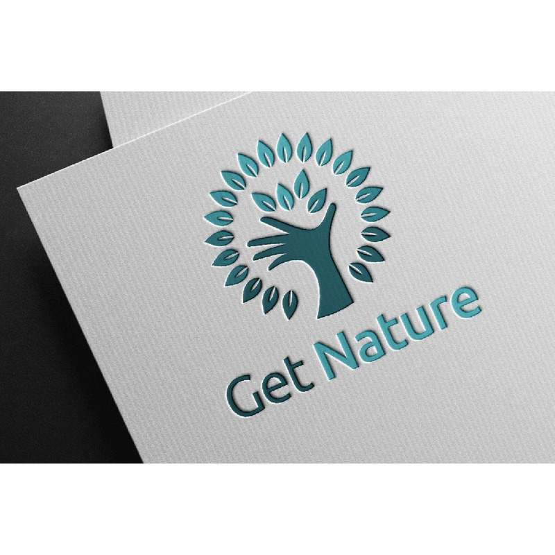 Zielone drzewo ręka dostać koło natura liście logo szablon - Obraz funkcji 1