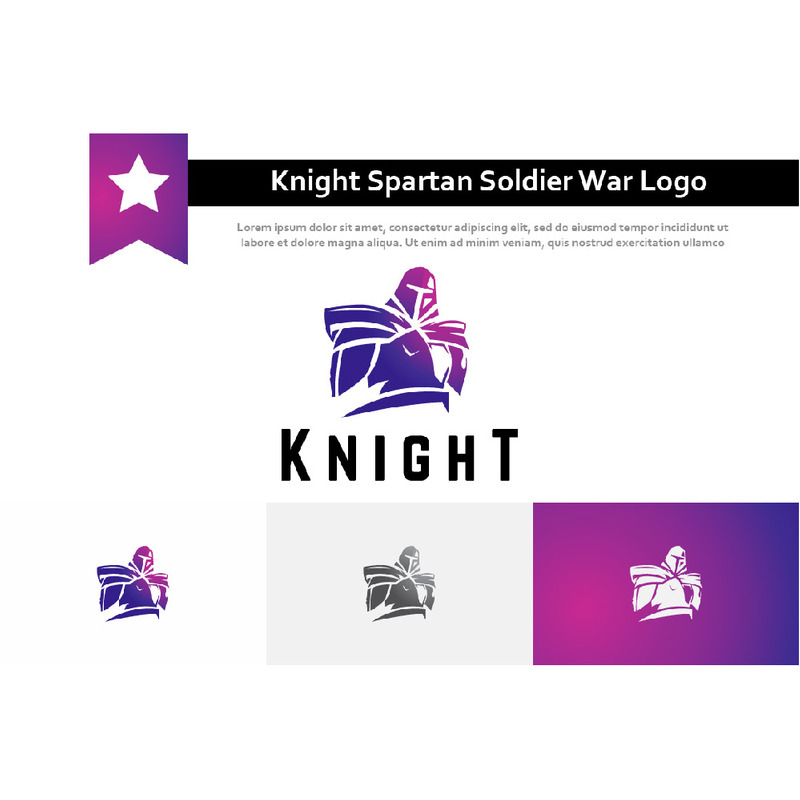 Logotipo da mascote do Great Knight Spartan Soldier Warrior Armor War - Features Image 1