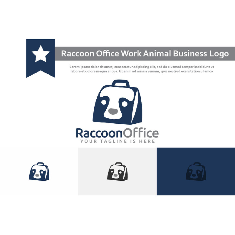 Raccoon Office Work Animal Success Business Logo - Features Image 1