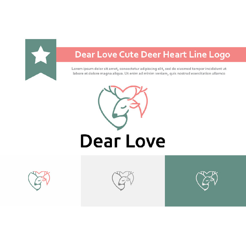 Lieve liefde schattig mooi herten hart lijn logo - Features Image 1
