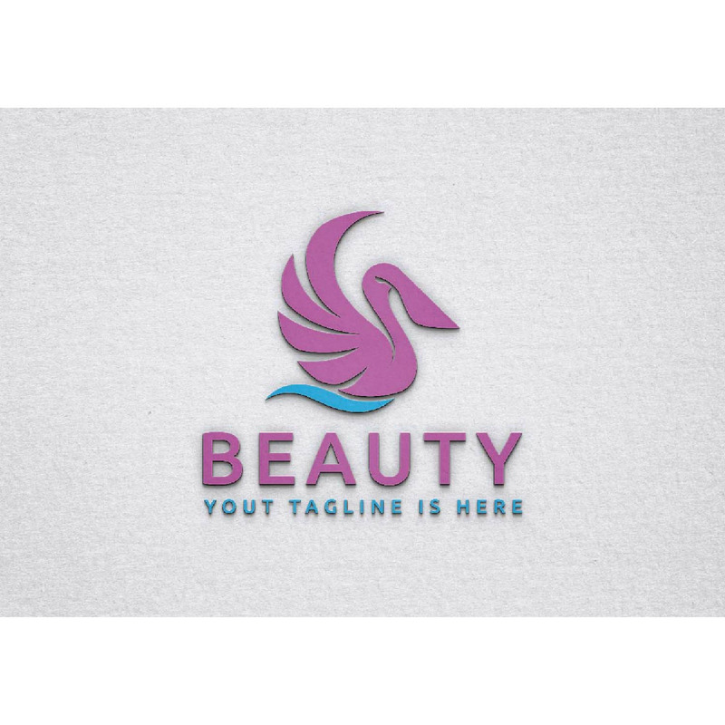 Rosa Schönheit Pelikan Vogel Tier Natur Business Logo Vorlage - Eigenschaften Bild 1