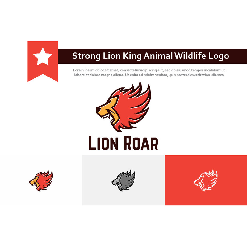 Stark Lejonhuvud Hoar King Animal Jungle Wildlife Logo - Features Image 1