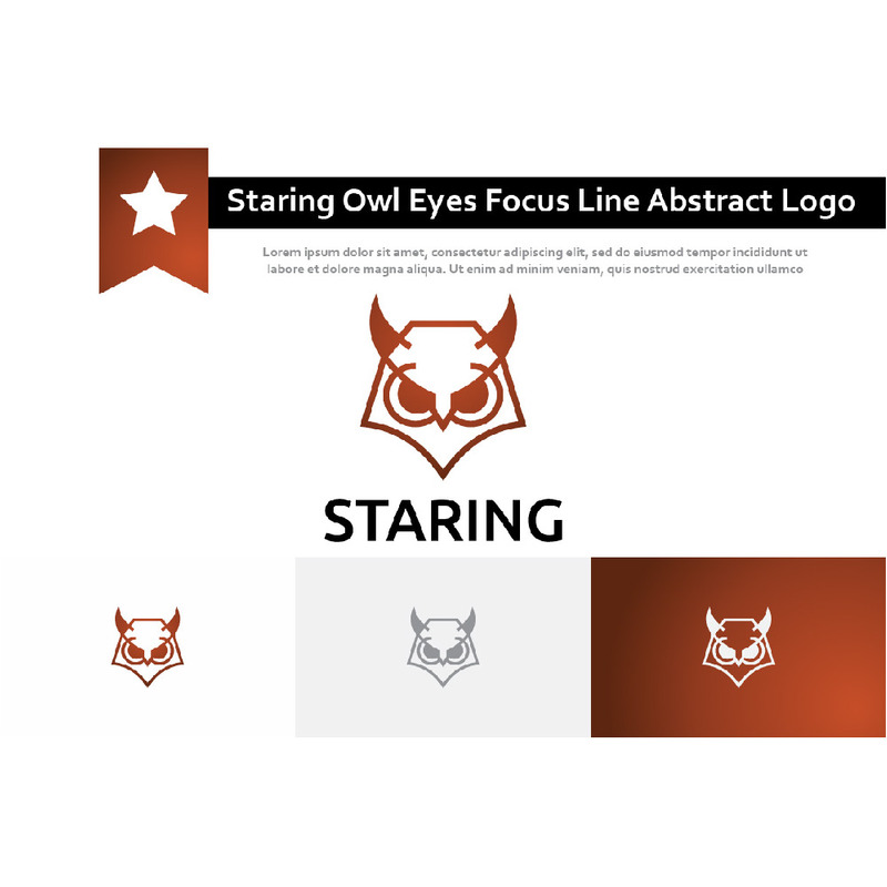 Stirrande uggla ögon fokus linje abstrakt logotyp - Features Image 1