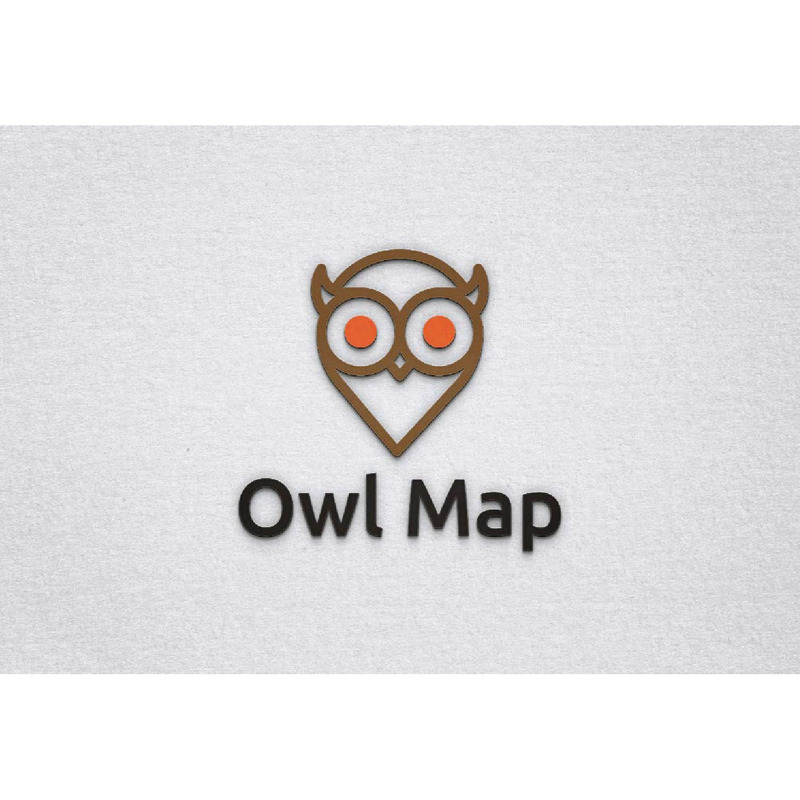 Cute Owl Bird Character Map Pin Location Travel Line Logo Template - Features Image 1