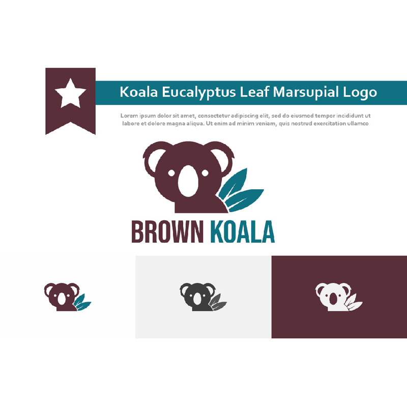 Söt Koala Eucalyptus Leaf Pungdjur djur Zoo Nature Logo - Features Image 1