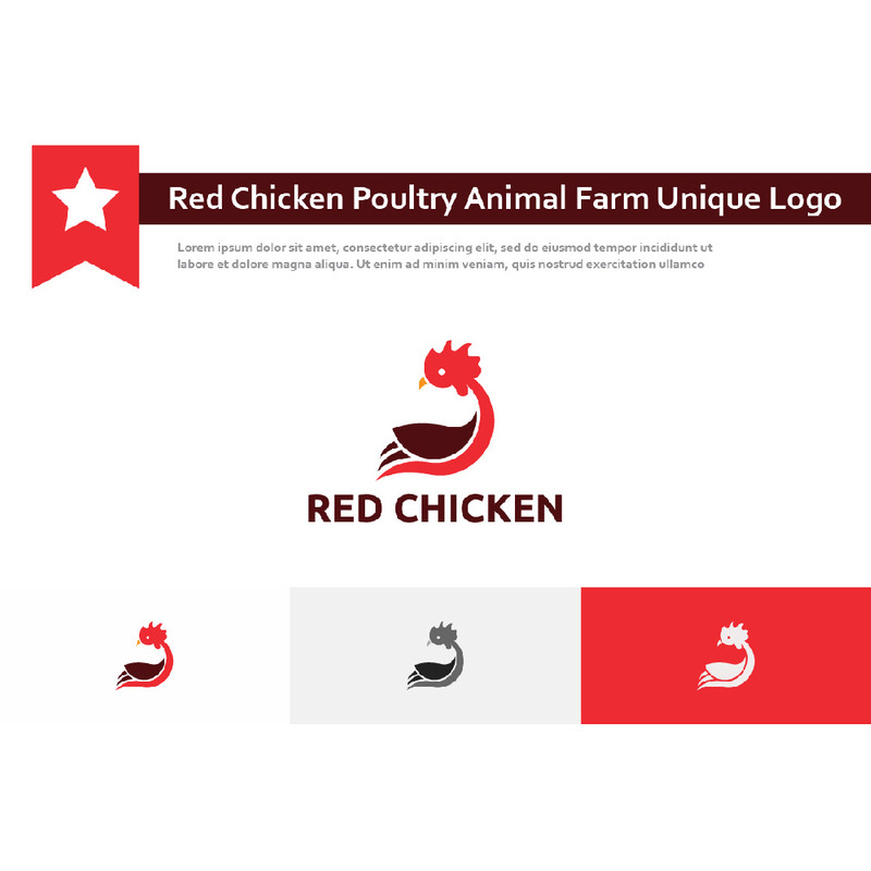 Уникальный логотип животноводческой фермы Red Chicken - Features Image 1