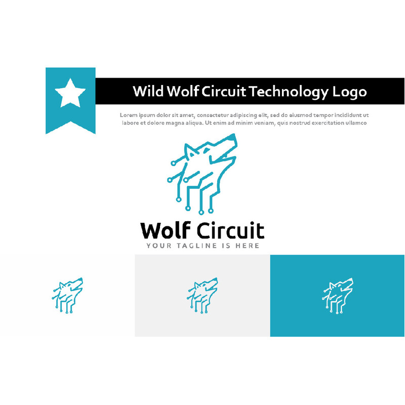 Vahşi Kurt Kafası Elektronik Devre Bilgisayar Teknolojisi Logosu - Features Image 1