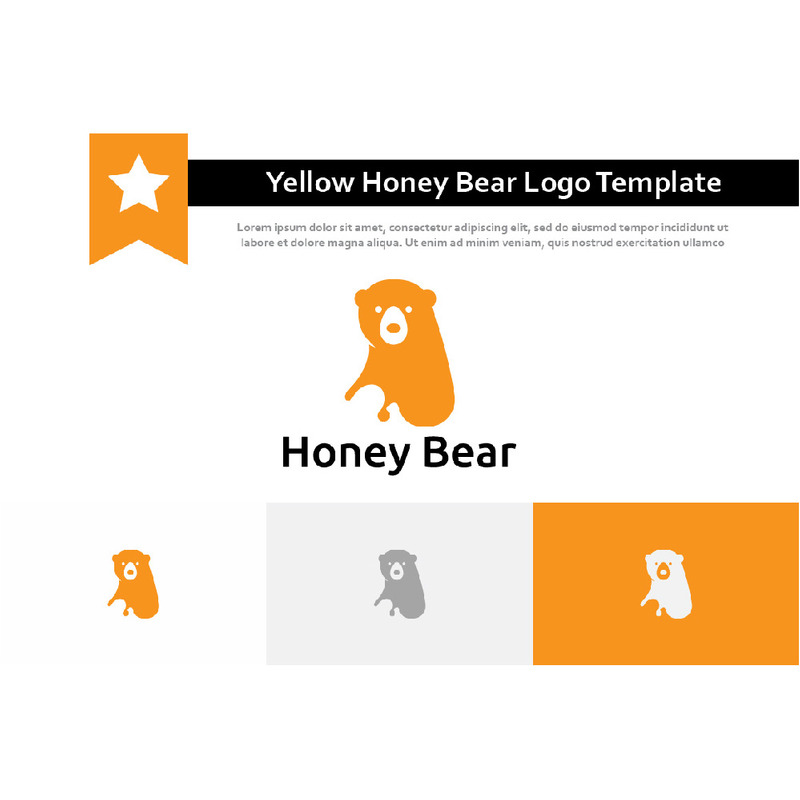 Plantilla de logotipo de comida saludable dulce de oso de miel amarillo - Características Imagen 1