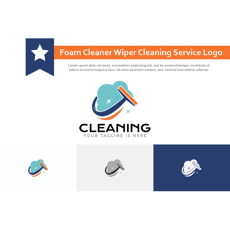 Foam House Window Cleaner Wiper Cleaning Service Logo Template - Features Image 1