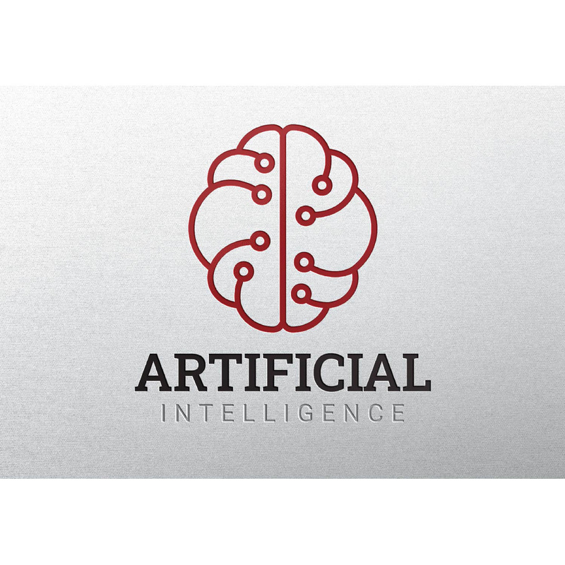 Kunstmatige intelligentie Smart Brain Circle Circuit Moderne technologie Lijncontour Logo sjabloon - Functieafbeelding 1