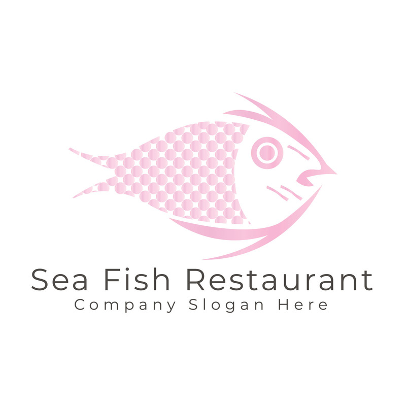 Modello di logo del ristorante di pesce di mare - Caratteristiche Immagine 1