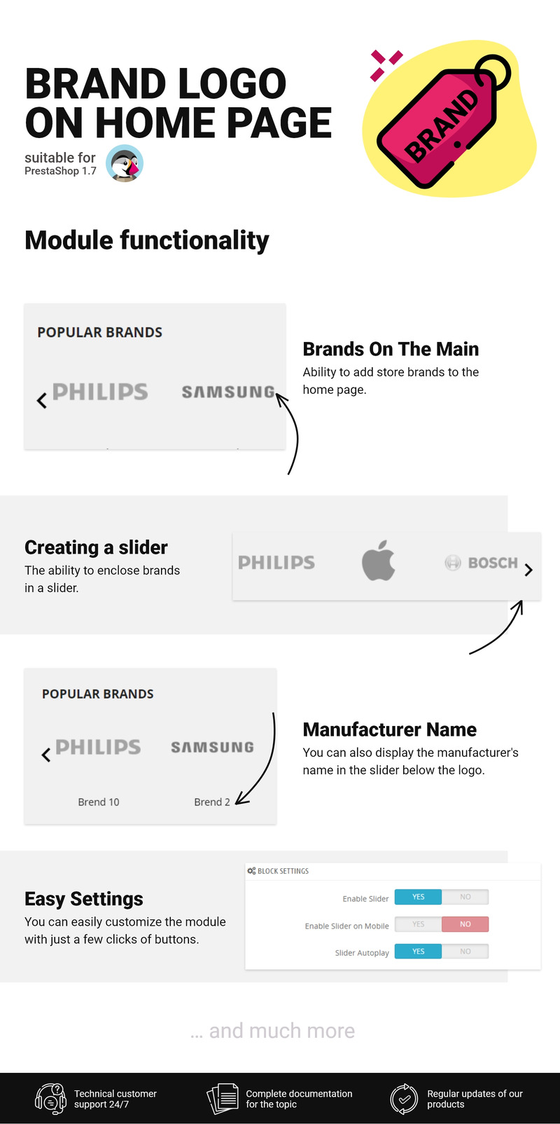 Brand Logo on Home Page - Module for CMS PrestaShop - Features Image 1