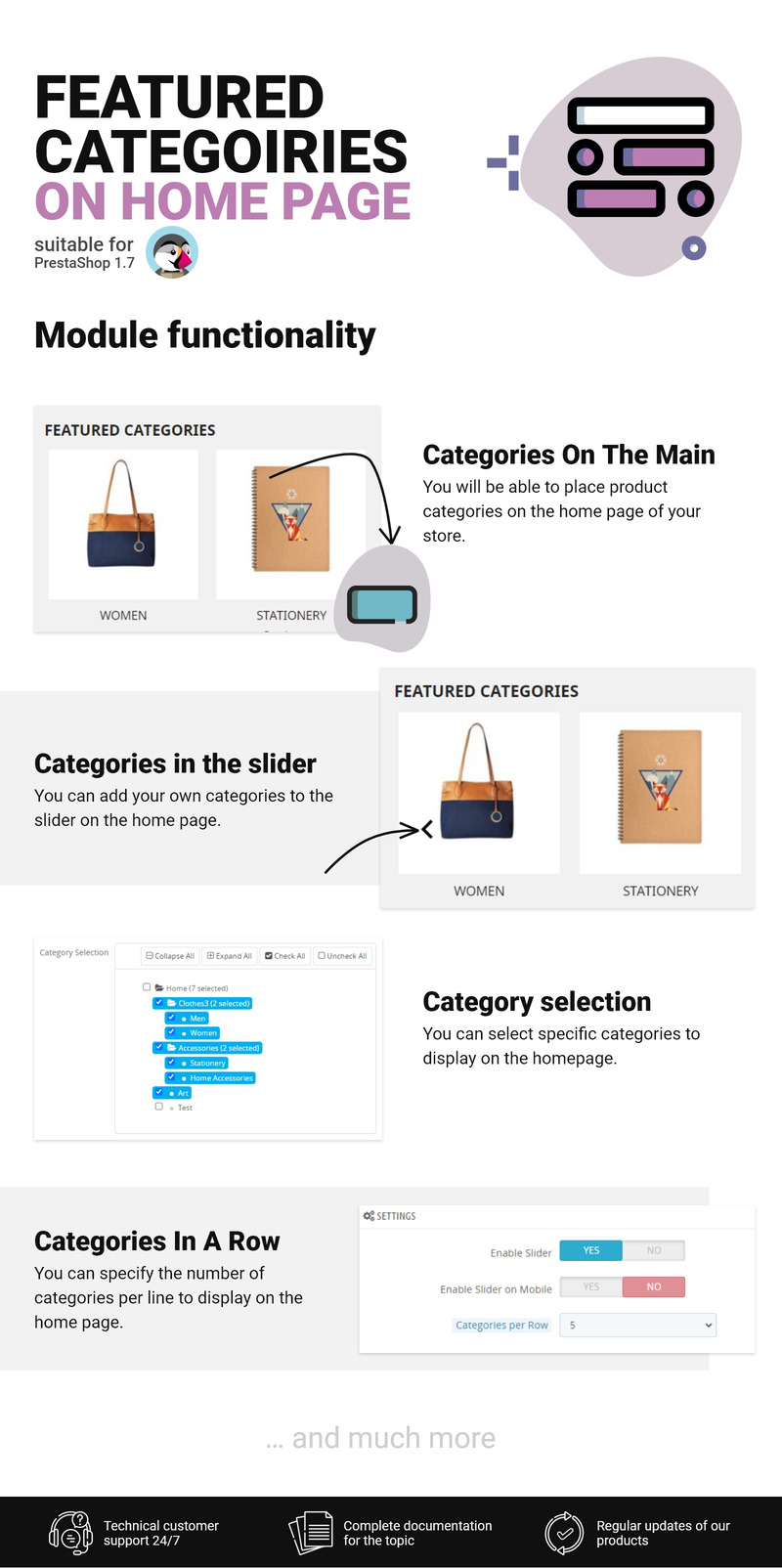 Featured Categories on Home Page - Module for CMS PrestaShop - Features Image 1