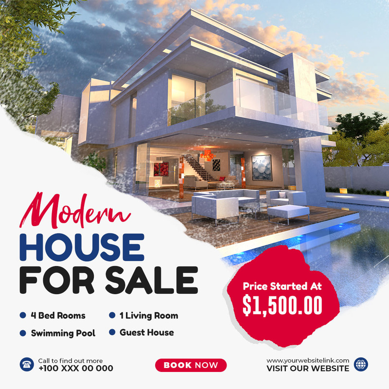 Creative Real Estate Social Media Post Template - Features Image 1
