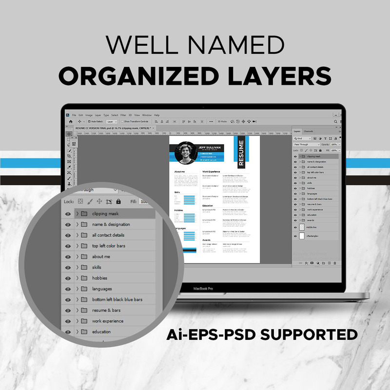 Jeff - Clean CV Resume Template - Features Image 4