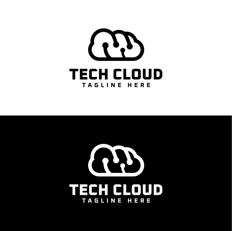 Tech Cloud Minimalist Logo Template #186567 - TemplateMonster