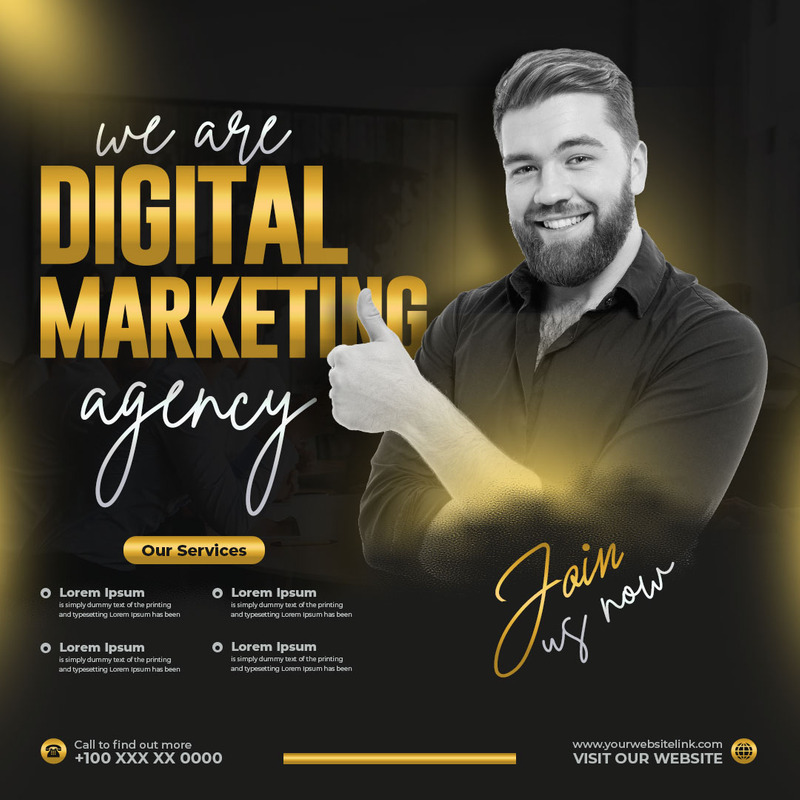 Gold And Black Digtal Marketing Social Media Post - Features Image 1