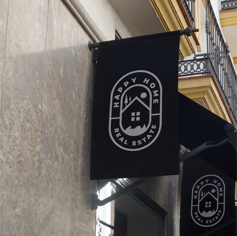 Happy Home Real Estate Logo Template TemplateMonster