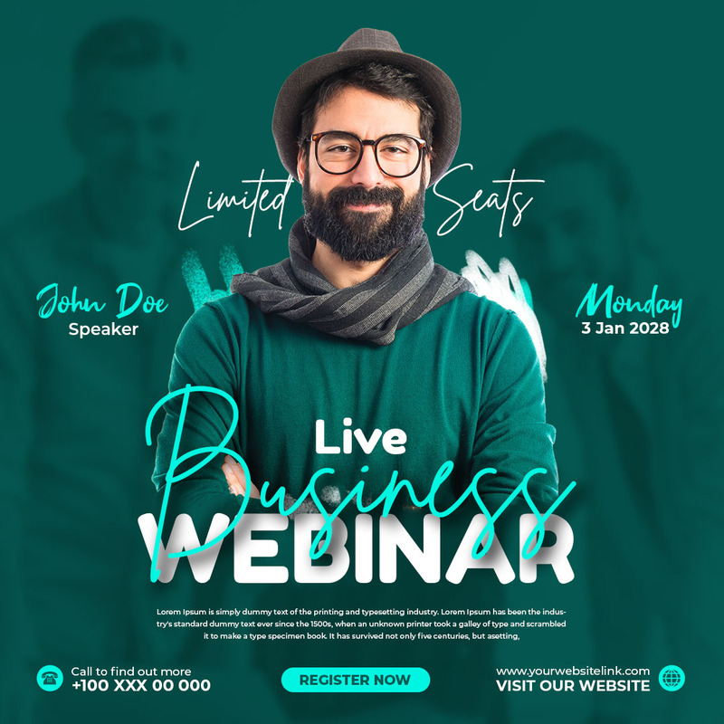 Kreatives und modernes Live Business Webinar Social Media Post - Eigenschaften Bild 1