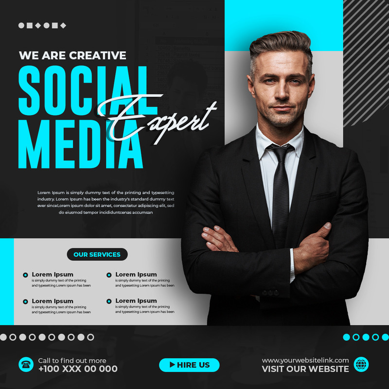 Modelo de postagem de mídia social e especialistas em SEO - Features Image 1