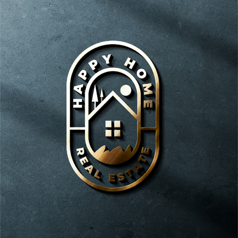 Happy Home Real Estate Logo Template TemplateMonster
