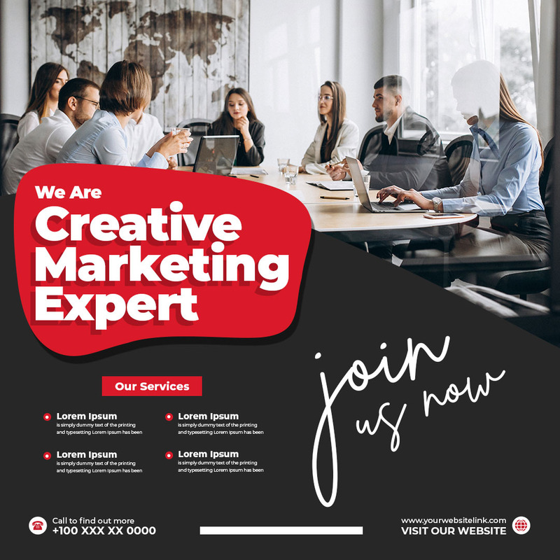 Red And Black Digital Marketing Social Media Post